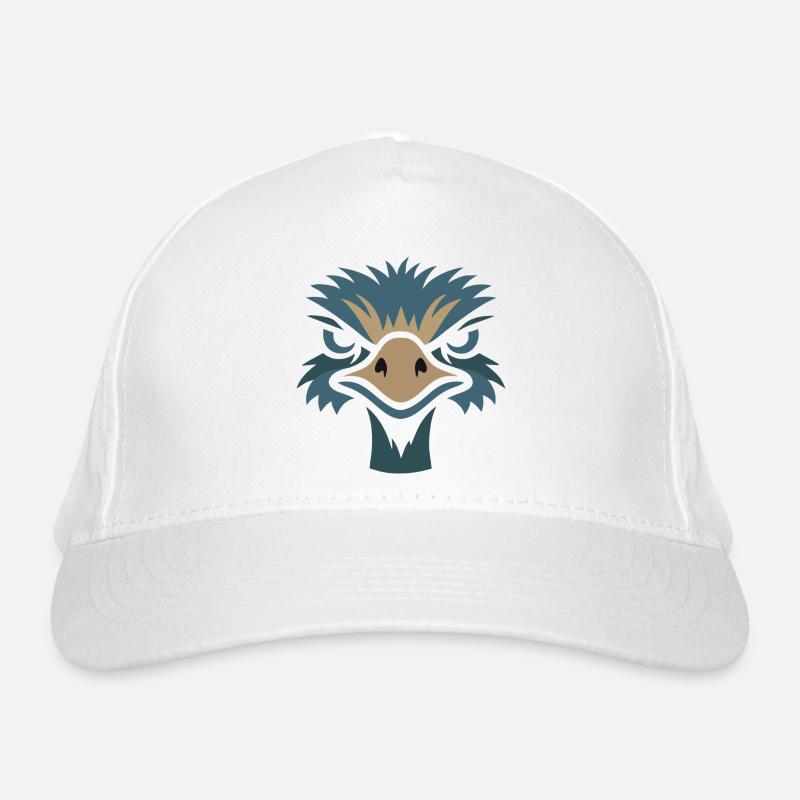 Nandu, Straußenkopf  Emu Bio-Baseballkappe