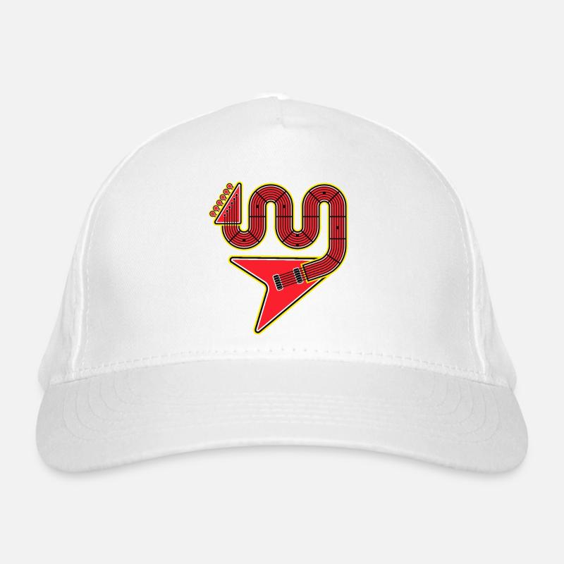 Rote Abstract Shape E-Gitarre Bio-Baseballkappe