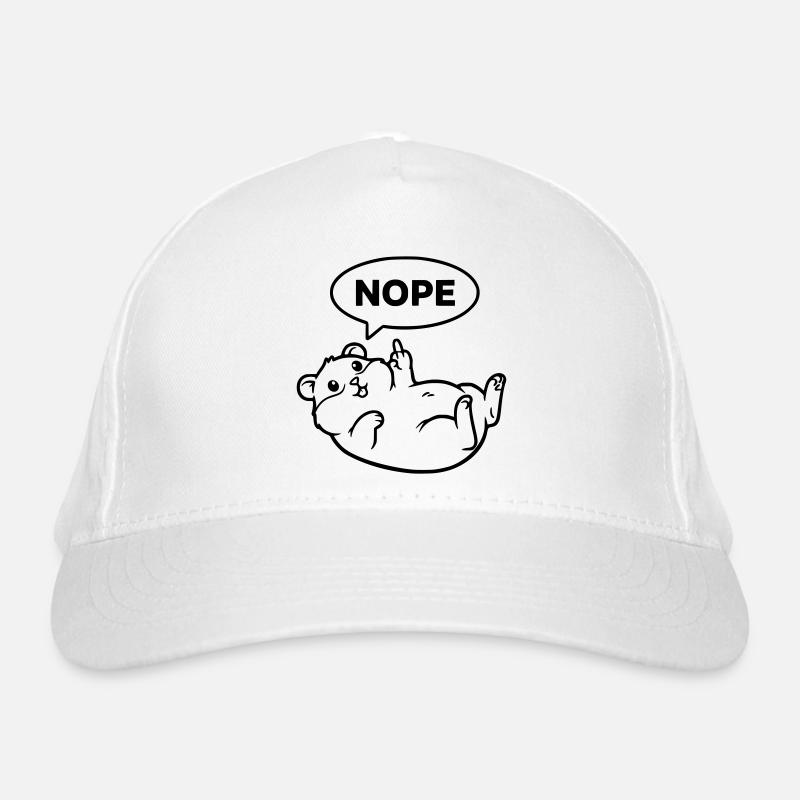 Hamster Middle Finger Nope Lineart Organic Baseball Cap