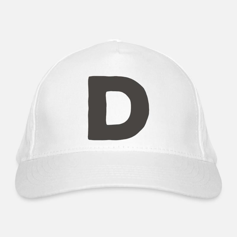 Minimal Letter D Bold Monogram Typography Organic Baseball Cap