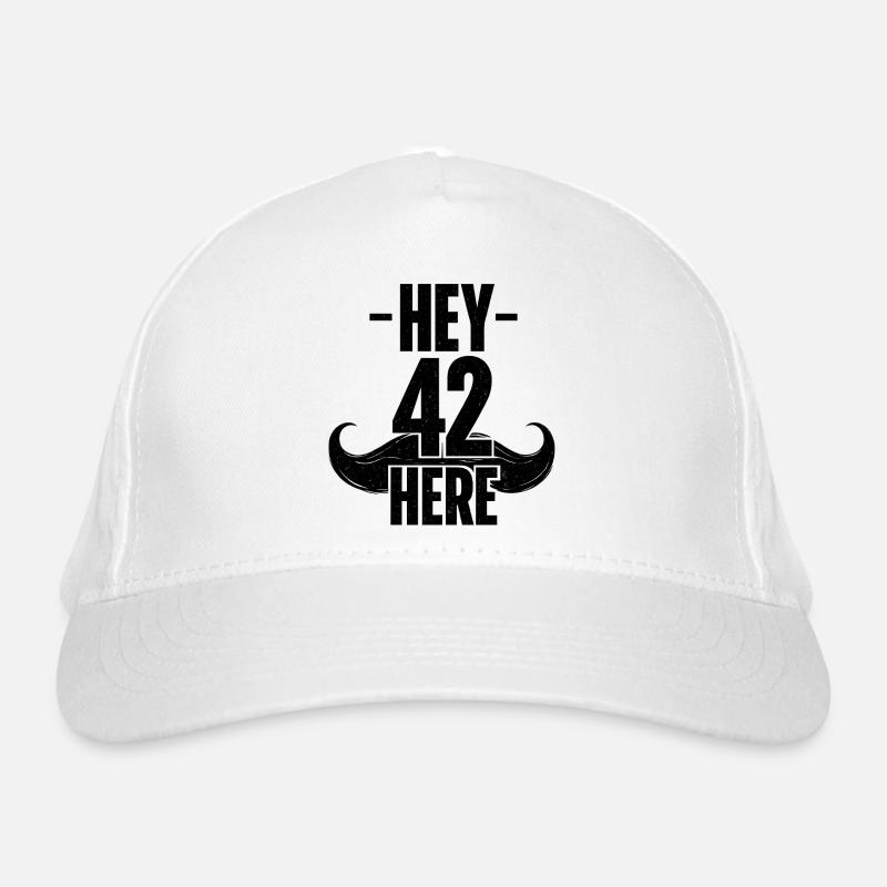 Hey_42 - Bio-Baseballkappe - Weiß