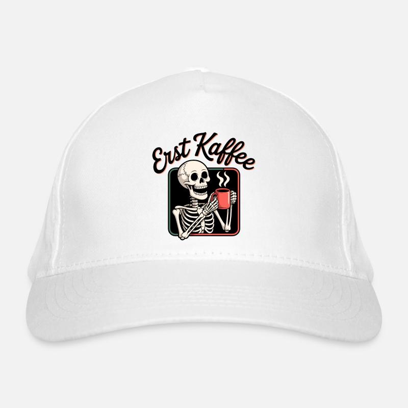 Erst Kaffee Skelett Bio-Baseballkappe