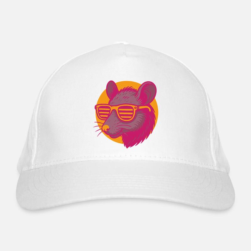 Ratte mit Sonnenbrille Bio-Baseballkappe