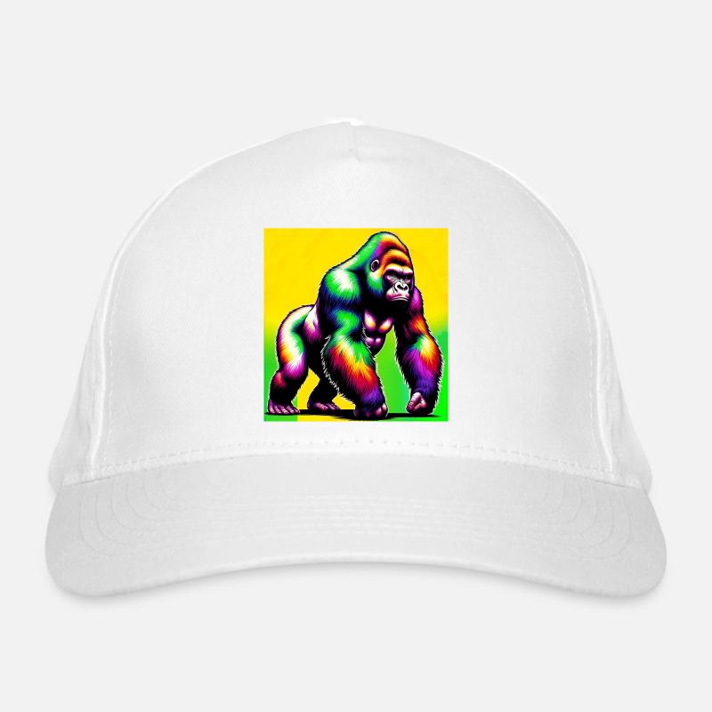 Gorilla - Bio-Baseballkappe - Weiß