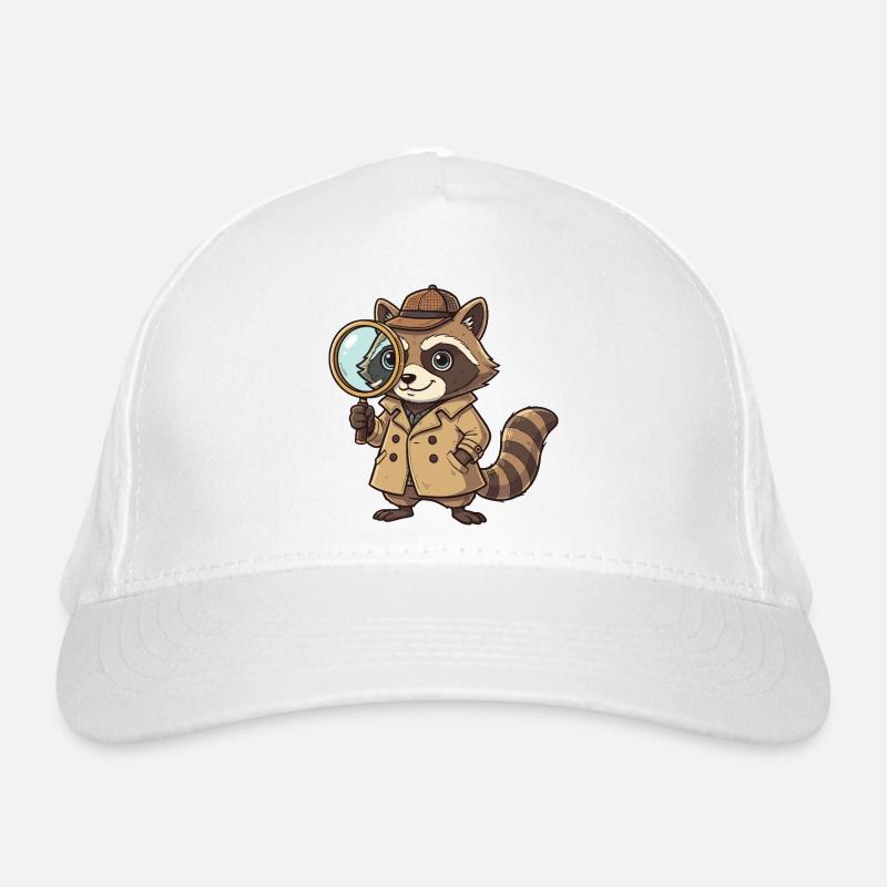Détective raton laveur à la loupe Casquette classique bio