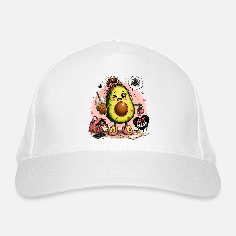 Kawaii Avocado Hot Mess Organic Baseball Cap
