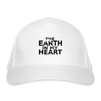 The Earth in My Heart / T-shirt - Organic Baseball Cap - white - Front