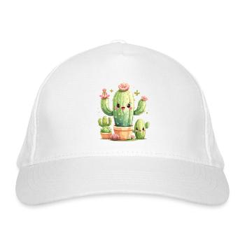 Cheerful cactus family - Organic Baseball Cap - white - Front