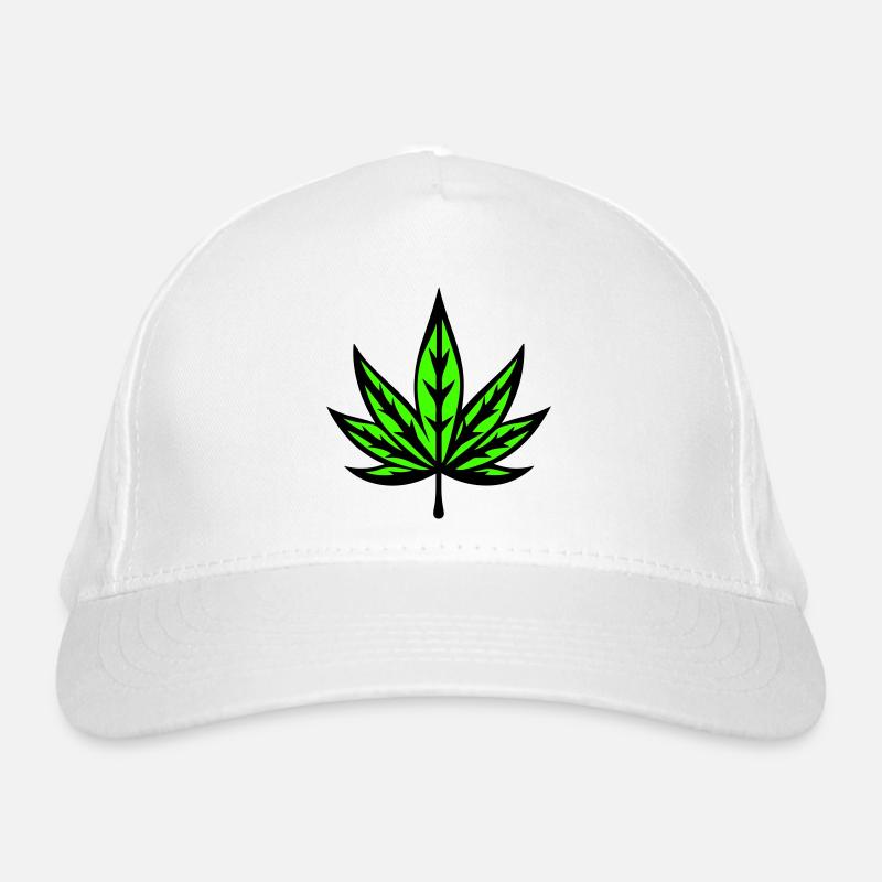 Hanfblatt Hanf Symbol Weed Cannabis Bio-Baseballkappe