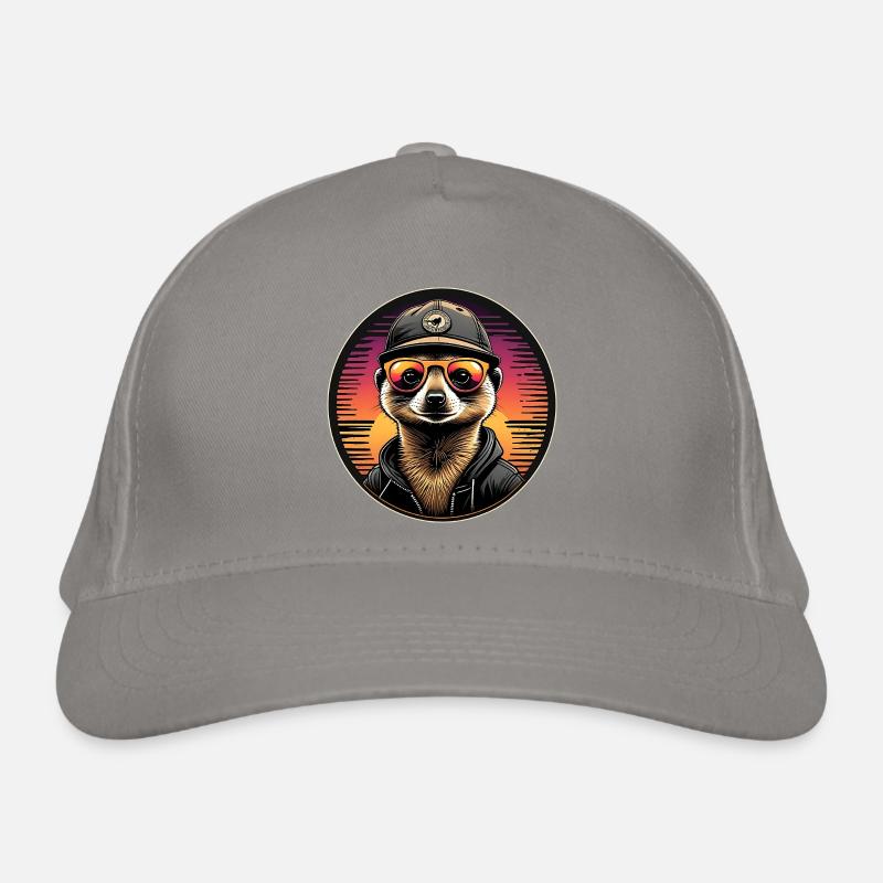 Cool meerkat with sunglasses and baseball cap Organic Baseball Cap
