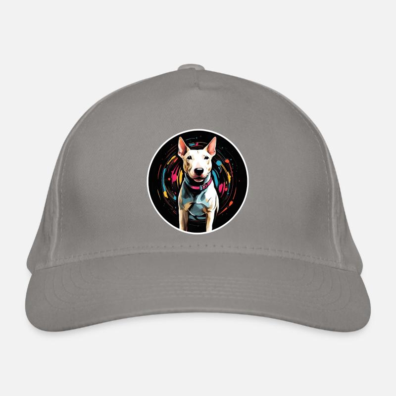 Minibullterrier in buntem Farbkreis in Aquarell Organic Baseball Cap