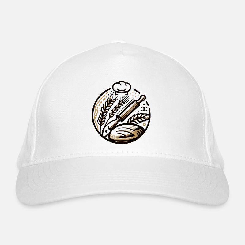 Cuisson du pain Chaque de boulanger et miche de pain céréales Casquette classique bio