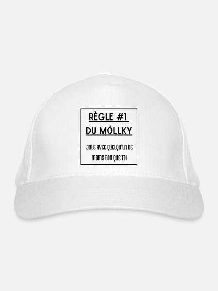 Cadeau möllky drole sport molky mollky - Casquette classique bio - blanc - Devant
