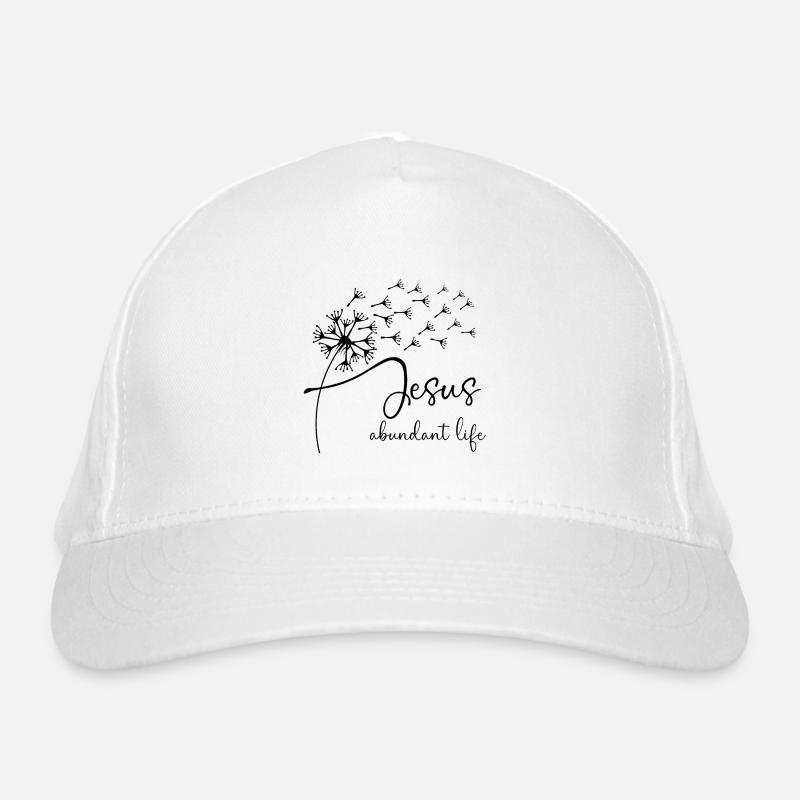 Jesus, abundant life has a chic dandelion graphic Organic Baseball Cap