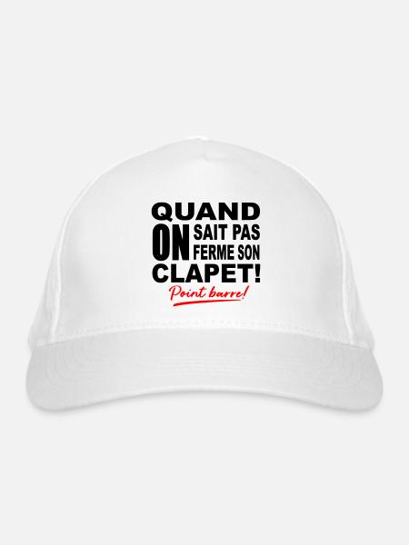 Quand on sait pas on ferme son clapet / humour - Casquette classique bio - blanc - Devant