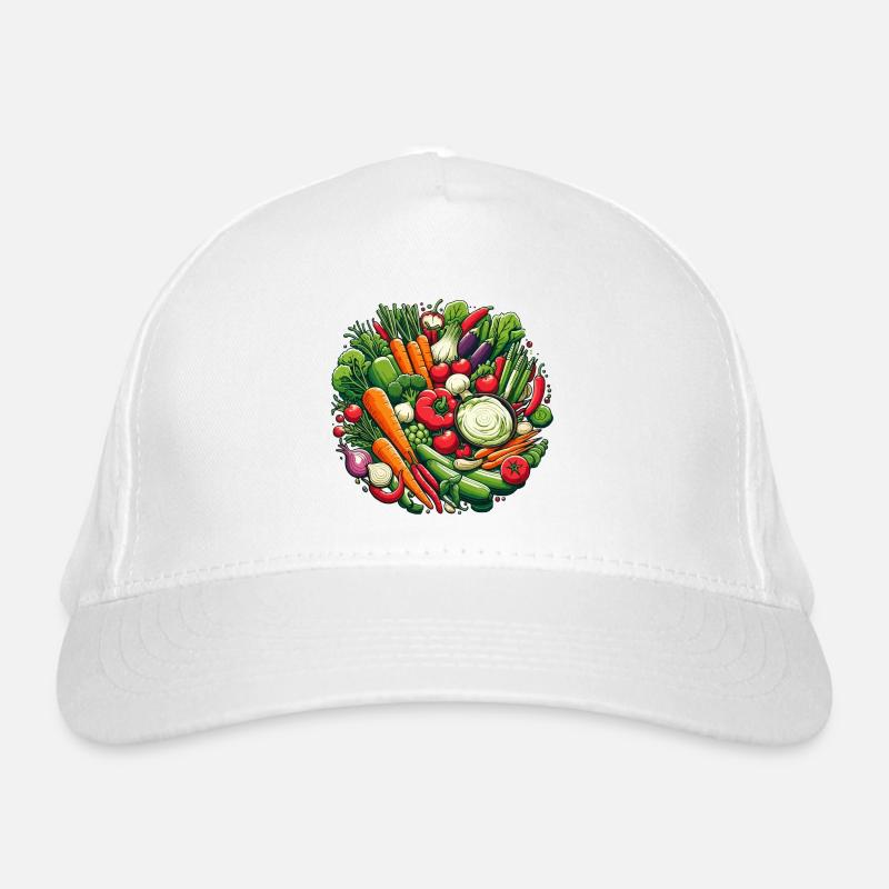 VEGETABLE PLATTER, VEGETABLE, PLANT, COLORFUL, VEGETARIAN, VEGAN Organic Baseball Cap
