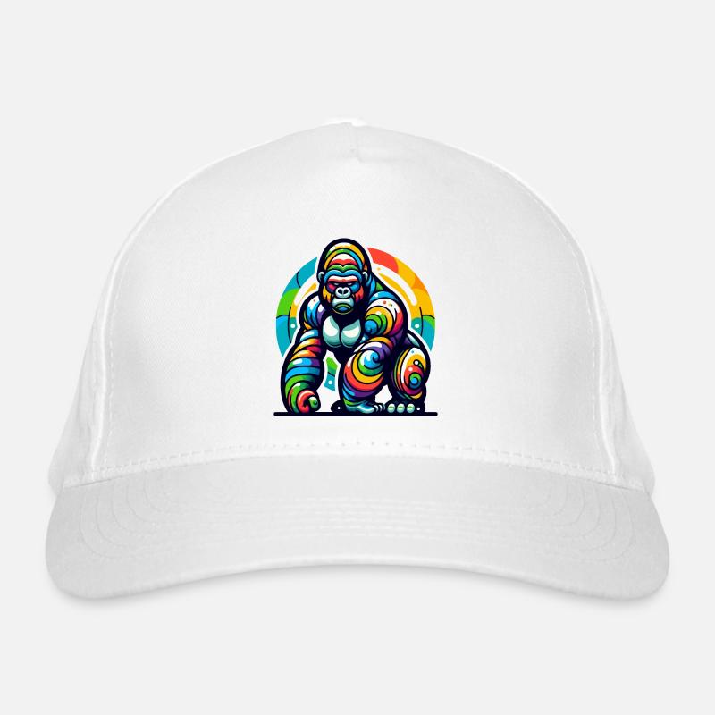 ASSIS GORILLE SINGE ANIMAL COULEURS COLORÉES ART ROND Casquette classique bio