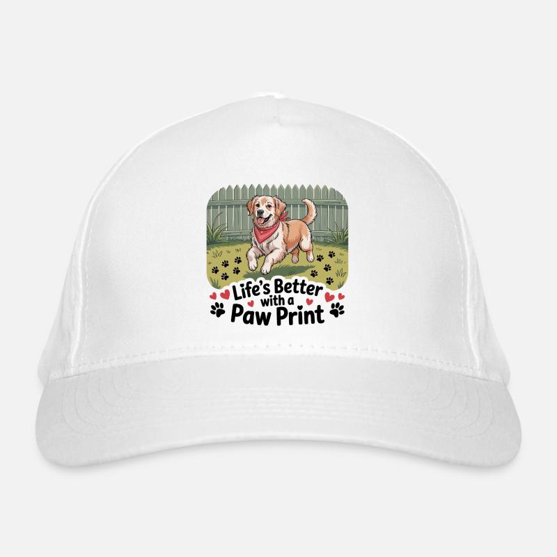Life’s Better with a Paw Print Bio-Baseballkappe