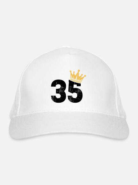 35 Krone 35. Geburtstag 35 Jahre - Bio-Baseballkappe - Weiß - Vorne