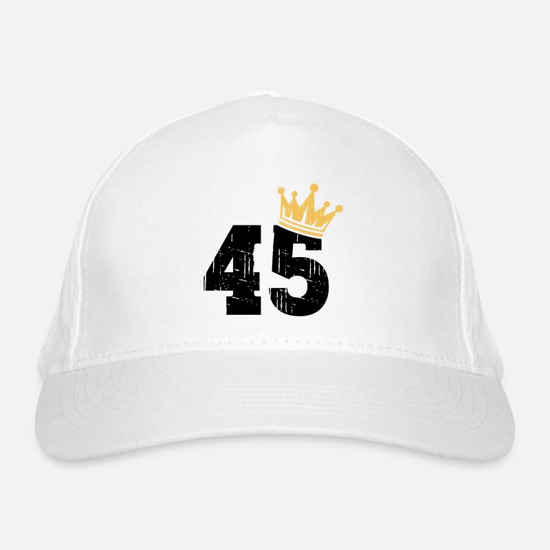 45 Crown 45th Birthday 45 Years Organic Baseball Cap
