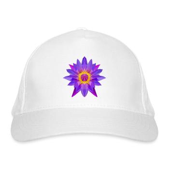 Polygon Lotus Flower – Mysticism, Nature & Relaxation - Organic Baseball Cap - white - Front