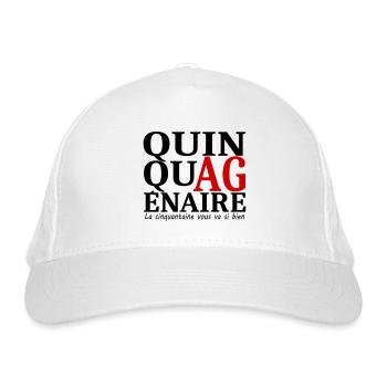 Quinquagénaire / Anniversaire / Humour / drôle - Casquette classique bio - blanc - Devant