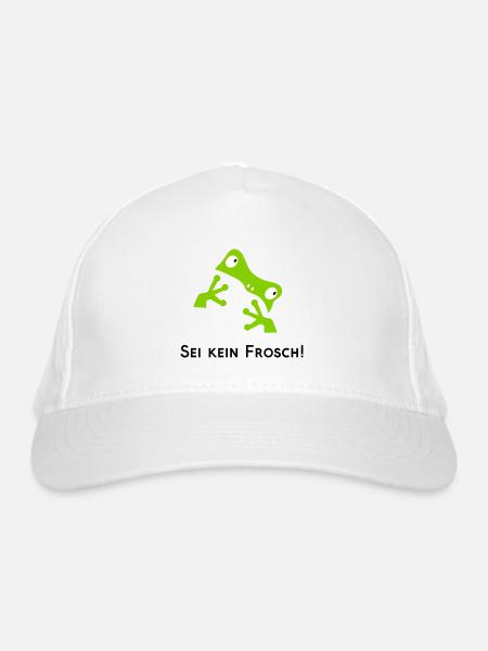 Sei kein Frosch - Bio-Baseballkappe - Weiß - Vorne