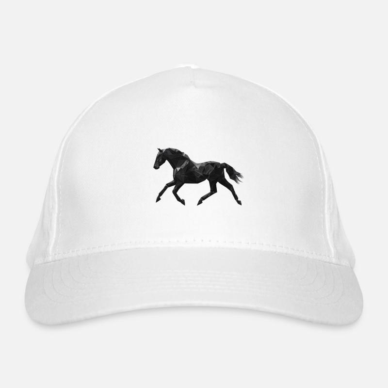 Cheval Noir Low Poly Logo Art Design Noir Casquette classique bio