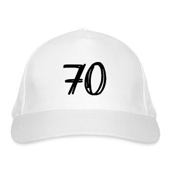 70. 70 ANS. 70e ANNIVERSAIRE. ANNIVERSAIRE 70 ANS. - Casquette classique bio - blanc - Devant