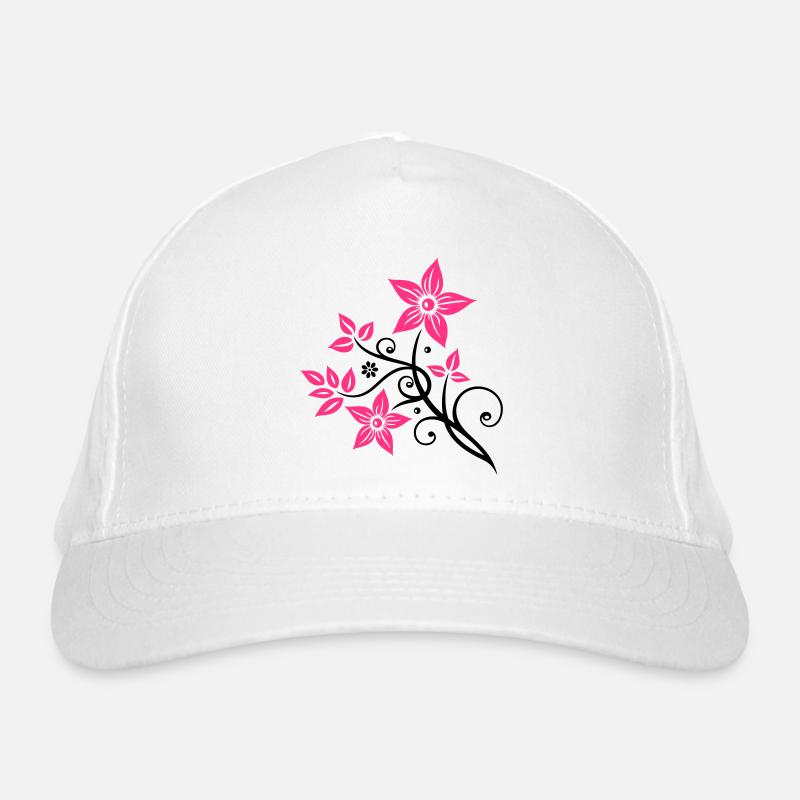 Blumen mit Blättern, Sommer, floral Bio-Baseballkappe