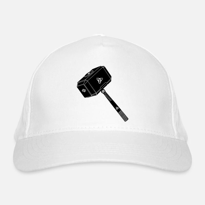 Marteau de thor Thor s avec symboles vikings Casquette classique bio