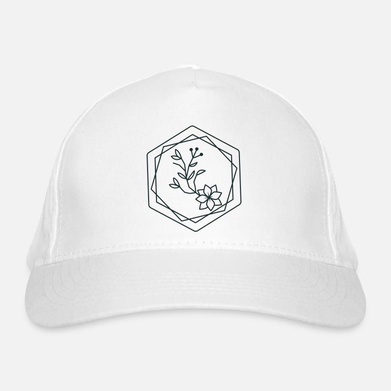 hexagones avec accent floral Casquette classique bio