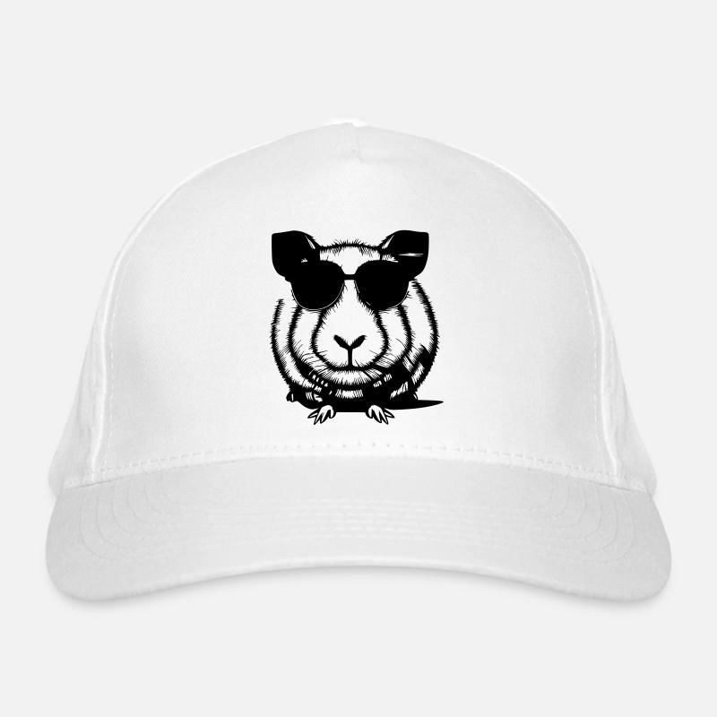 Guinea pig cool sunglasses funny vector 2 Organic Baseball Cap