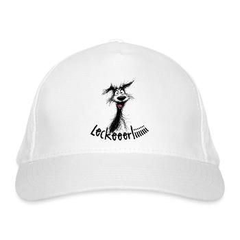 Lustige Hund Skizze – Leckerli - Bio-Baseballkappe - Weiß - Vorne
