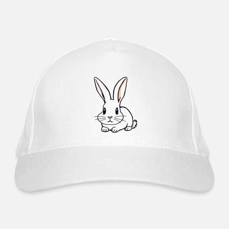 Sketched Rabbit with Long Ears Organic Baseball Cap