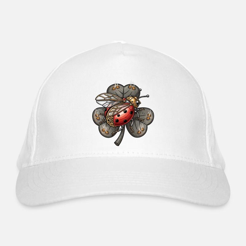 Coccinelle steampunk sur trèfle Casquette classique bio