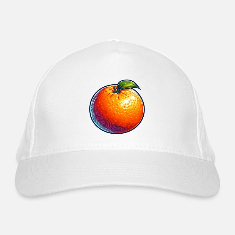 Orange Pop Art Fruit Éclatant Casquette classique bio