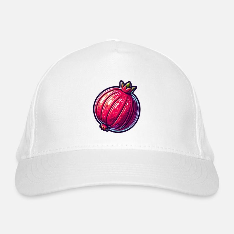 Lebendige hyperrealistische Granatapfel-Illustration Bio-Baseballkappe