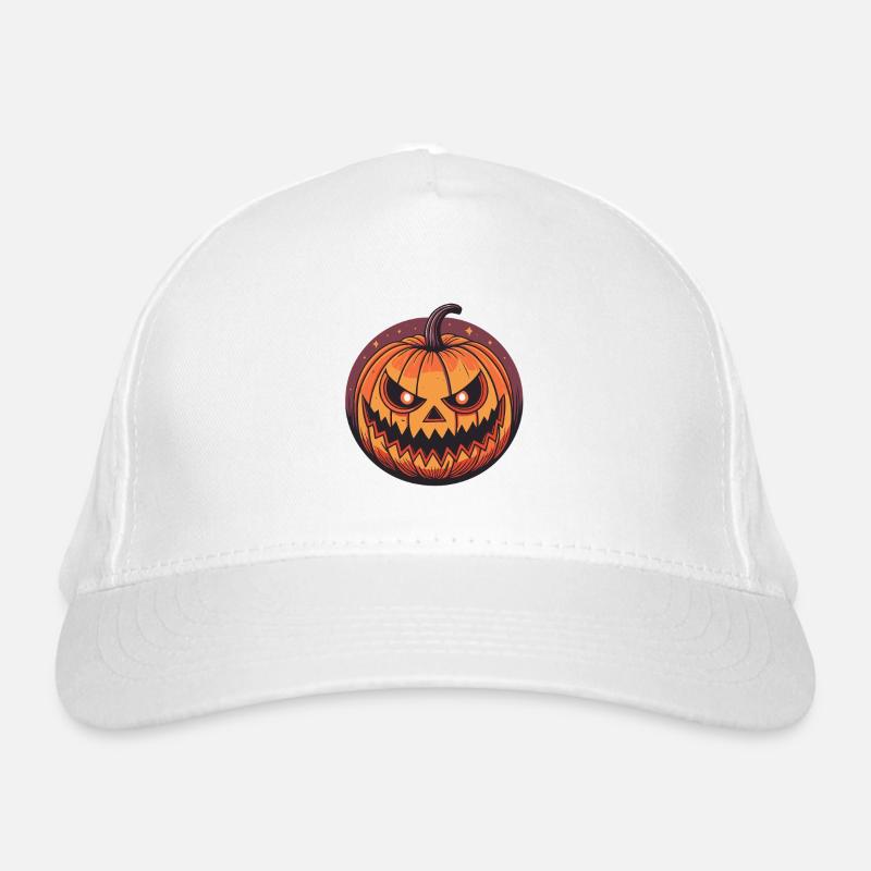 Scary Jack O Laterne Kürbis Bio-Baseballkappe