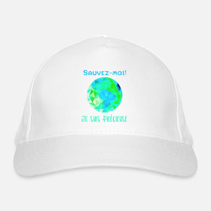 Geometric Globe Blue Green Save me! Organic Baseball Cap
