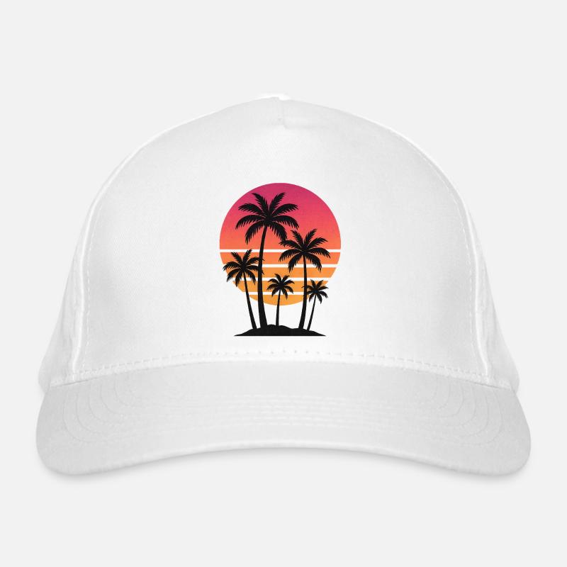 Palm Tree Sunset Organic Baseball Cap