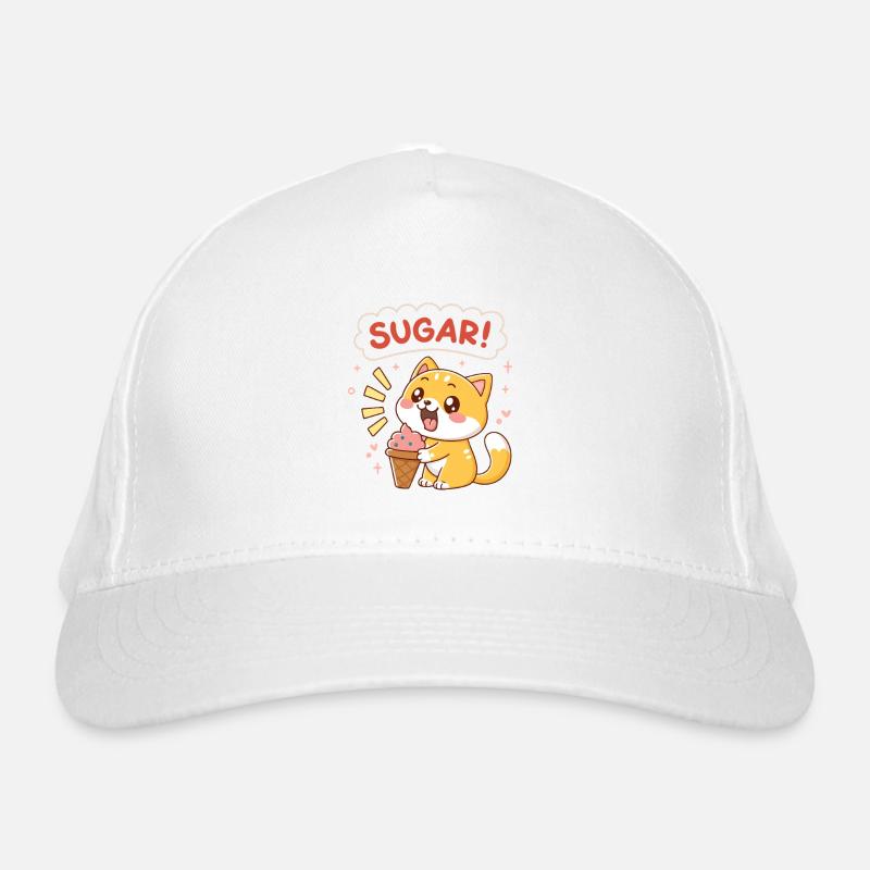 Chat Kawaii Crème Glacée Sucre Organic Baseball Cap