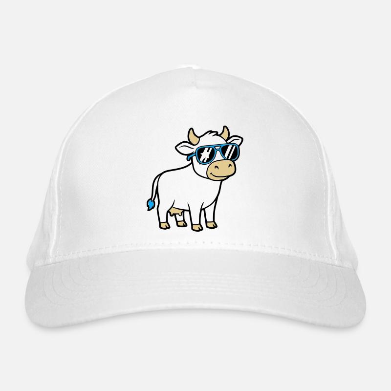 Cool Cow Sunglasses Casual Vector Organic Baseball Cap