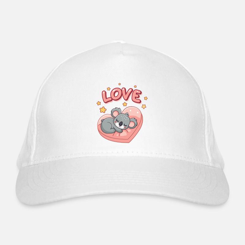 Koala dort sur cœur pastel Casquette classique bio