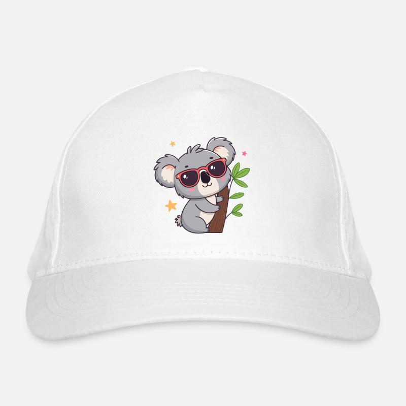 Koala-Chic Sonnenrote Brille Bio-Baseballkappe