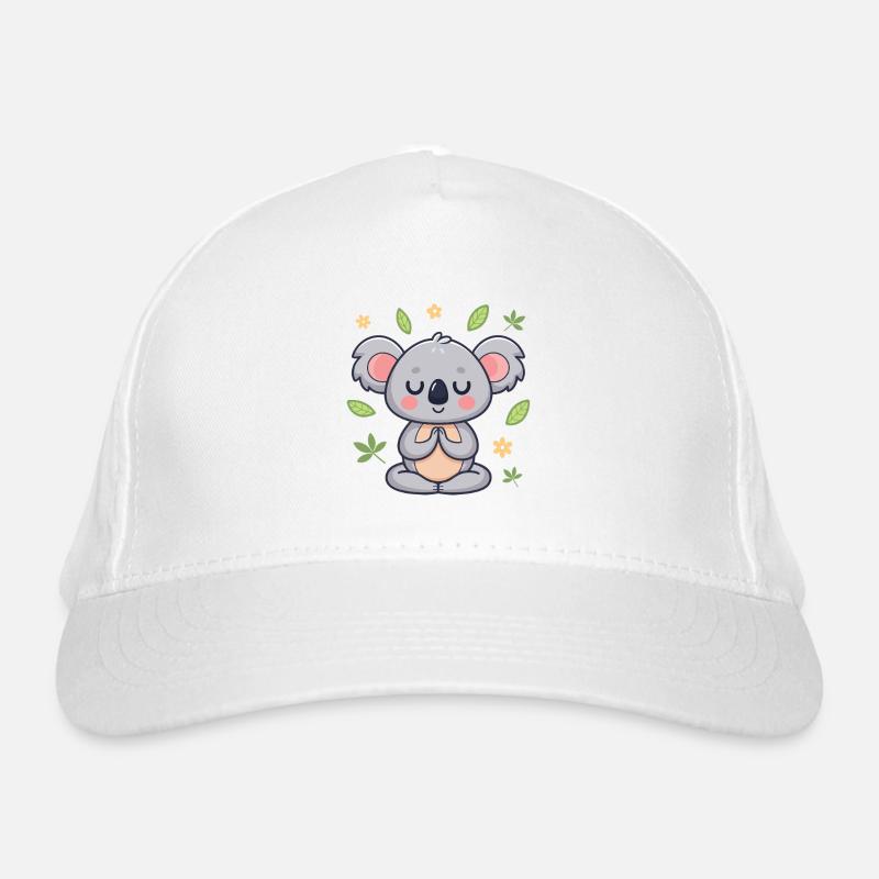 Koala zen feuilles et fleurs Casquette classique bio