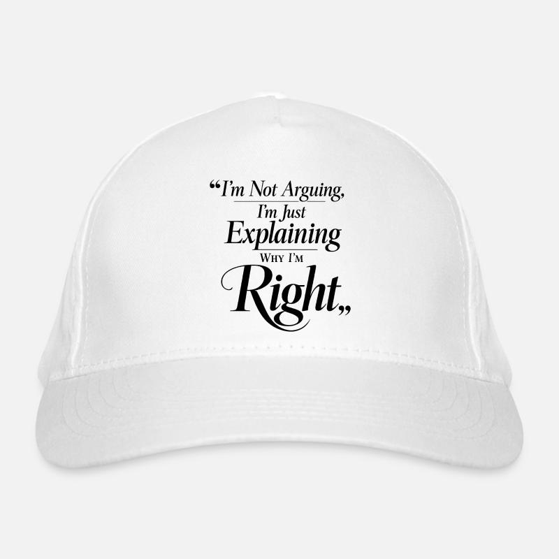 Ich diskutiere nicht ich habe Recht Cursive Bio-Baseballkappe