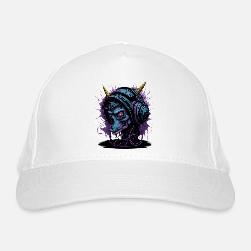 Neon Skull mit Kopfhörern DJ Bio-Baseballkappe