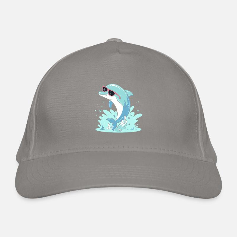 Dolphin Summer Pink Glasses Organic Baseball Cap