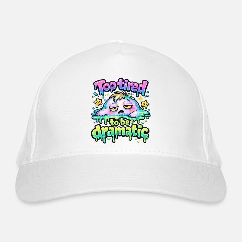 Too Tired to Be Dramatic – Funny Melting Cartoon Casquette classique bio